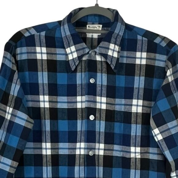 Mr. Leggs Vintage Shirt Men's Flannel Plaid Button Up100% Cotton Size Medium - Picture 2 of 5